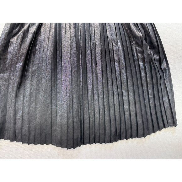 Express Womens Metallic Accordion Cami Tank Top Size XS Black Pleated Chic Party - Picture 7 of 8